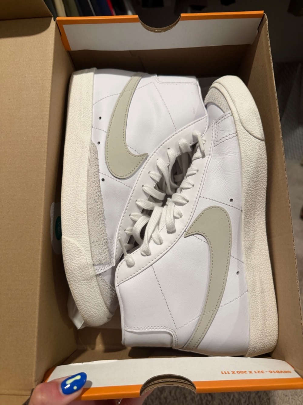 Nike Men’s Blazer Mid Vintage ’77 — White with Light Beige Swoosh
